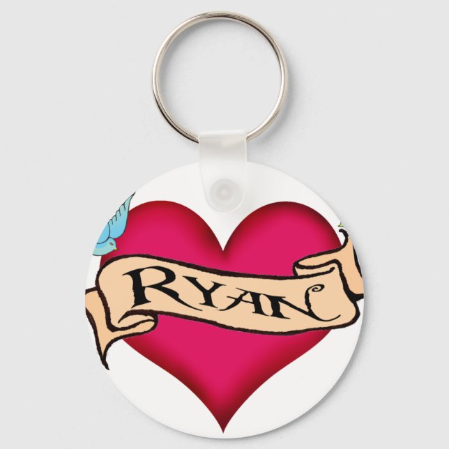 Llavero Ryan - Camisetas y regalos del Personalizado Heart (Anverso)