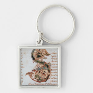 Llavero S de la inicial de Historiated '