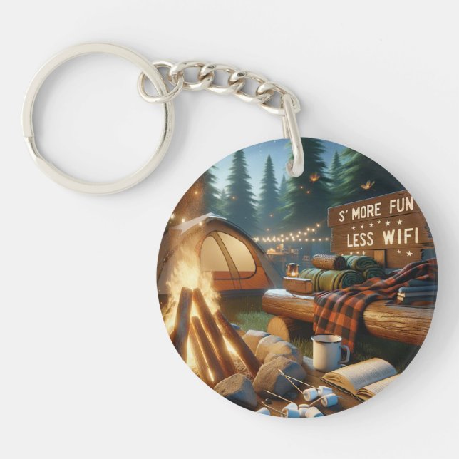 Llavero S’more Fun Camping Keychain – Rustic Accessory (Frente)