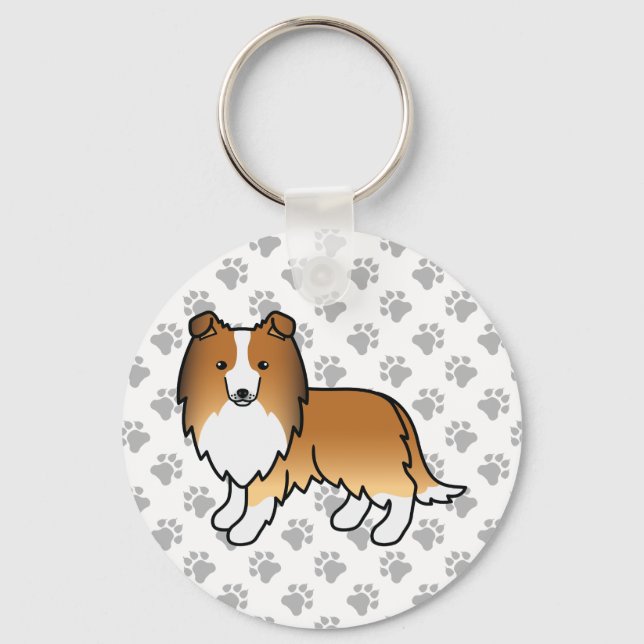 Llavero Sable Shetland Sheepdog Cartog Dog & Paws (Anverso)