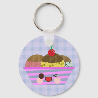 Llavero Sabores Deliciosos de Helado Sundae Kawaii de Cuad
