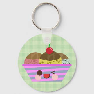 Llavero Sabores Deliciosos de Helado Sundae Kawaii de Cuad