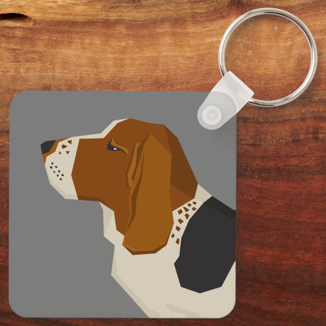 Llavero Sabueso Basset (Reverso )