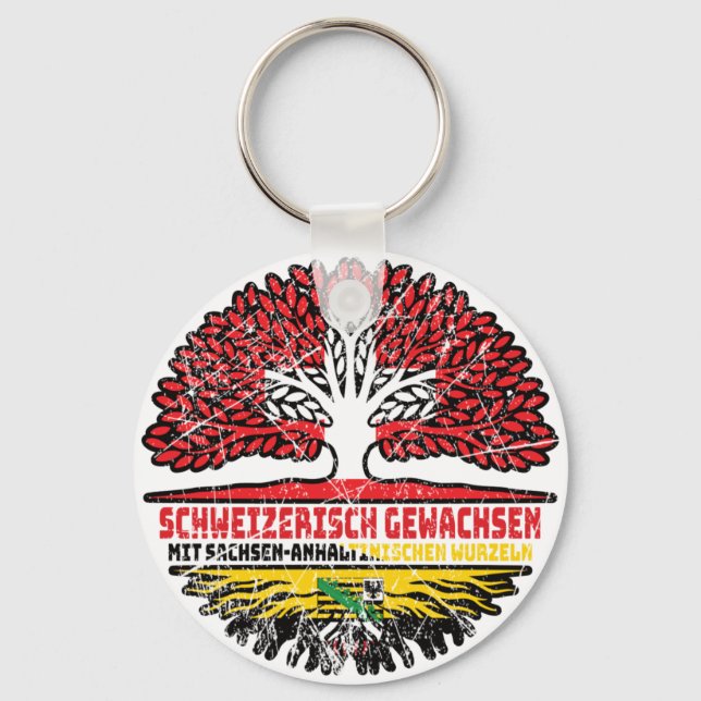 Llavero Sachsen-Anhalt Schweizer Schweiz Baum (Anverso)