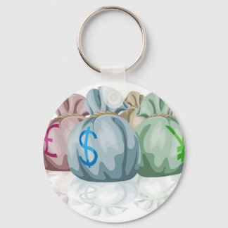 Llavero Sacos de bolsas de dinero que contienen monedas