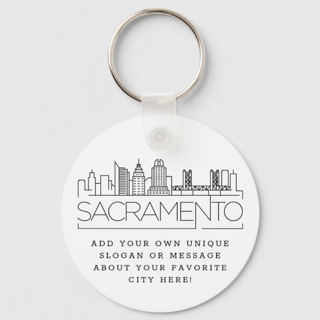 Llavero Sacramento Estilizado Skyline | Lema Personalizado (Anverso)