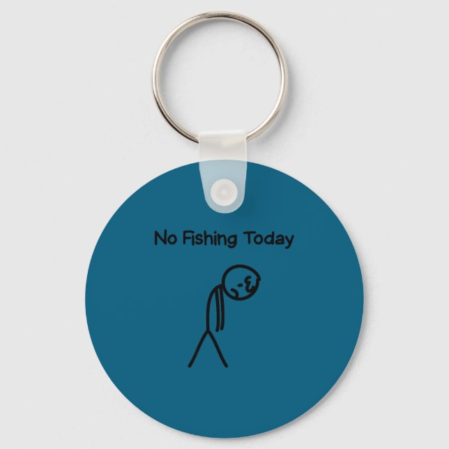 Llavero Sad Stick Man Figure Fisherman No Fishing Today Fa (Anverso)