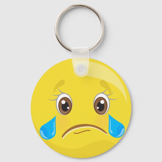 Llavero Sad With Tears Emoticon Keychain (Anverso)