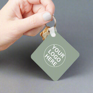 Llavero Sage Green Grey Logo l Empresa promocional