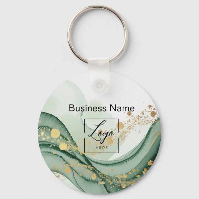 Llavero Sage green  marble logo Qr code Employee (Anverso)