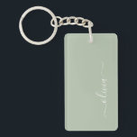 Llavero Sage Green Minimalista Moderno Monograma elegante<br><div class="desc">Presentamos nuestra elegante colección de monogramas Minimalistas y ecológicos: eleve su estética con serenidad sofisticada y elegancia intemporal. Nuestra colección muestra diseños minimalistas en un ambiente tranquilo y verde, complementado con refinados monogramas adaptados a su estilo personal. Desde papel pulido hasta accesorios versátiles, cada pieza de nuestra colección está meticulosamente...</div>