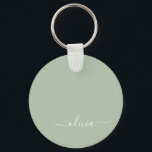Llavero Sage Green Minimalista Moderno Monograma elegante<br><div class="desc">Presentamos nuestra elegante colección de monogramas Minimalistas y ecológicos: eleve su estética con serenidad sofisticada y elegancia intemporal. Nuestra colección muestra diseños minimalistas en un ambiente tranquilo y verde, complementado con refinados monogramas adaptados a su estilo personal. Desde papel pulido hasta accesorios versátiles, cada pieza de nuestra colección está meticulosamente...</div>