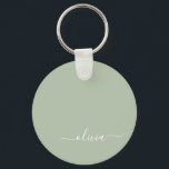 Llavero Sage Green Minimalista Moderno Monograma elegante<br><div class="desc">Presentamos nuestra elegante colección de monogramas Minimalistas y ecológicos: eleve su estética con serenidad sofisticada y elegancia intemporal. Nuestra colección muestra diseños minimalistas en un ambiente tranquilo y verde, complementado con refinados monogramas adaptados a su estilo personal. Desde papel pulido hasta accesorios versátiles, cada pieza de nuestra colección está meticulosamente...</div>