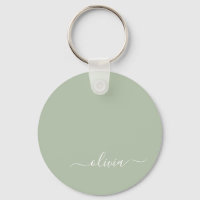 Sage Green Minimalista Moderno Monograma elegante