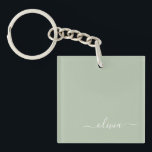 Llavero Sage Green Minimalista Moderno Monograma elegante<br><div class="desc">Presentamos nuestra elegante colección de monogramas Minimalistas y ecológicos: eleve su estética con serenidad sofisticada y elegancia intemporal. Nuestra colección muestra diseños minimalistas en un ambiente tranquilo y verde, complementado con refinados monogramas adaptados a su estilo personal. Desde papel pulido hasta accesorios versátiles, cada pieza de nuestra colección está meticulosamente...</div>