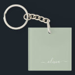 Llavero Sage Green Minimalista Moderno Monograma elegante<br><div class="desc">Presentamos nuestra elegante colección de monogramas Minimalistas y ecológicos: eleve su estética con serenidad sofisticada y elegancia intemporal. Nuestra colección muestra diseños minimalistas en un ambiente tranquilo y verde, complementado con refinados monogramas adaptados a su estilo personal. Desde papel pulido hasta accesorios versátiles, cada pieza de nuestra colección está meticulosamente...</div>
