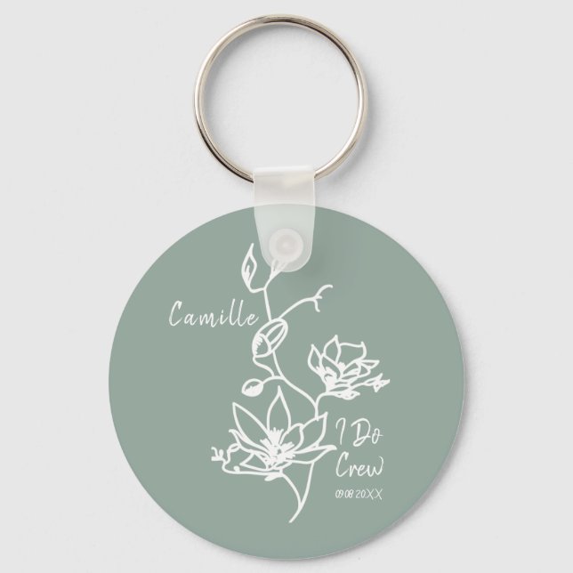 Llavero Sage Rustic I Do Crew Bridesmaid (Anverso)