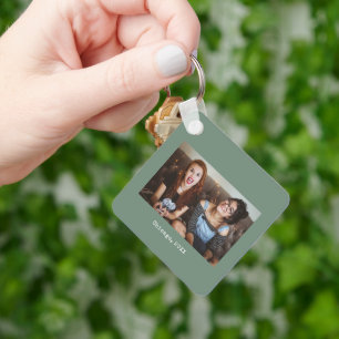 Llavero Sage simple verde foto Minimalista Keepsake