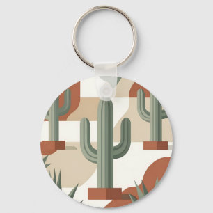 Llavero Sage Verde Moderno Cactus Terracota Desierto 
