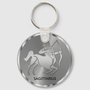 Llavero Sagittarius plateado ♐ el Rótulo Archer - Zodiaco