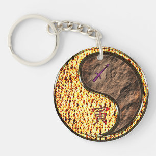 Llavero Sagittarius y tigre de la Tierra
