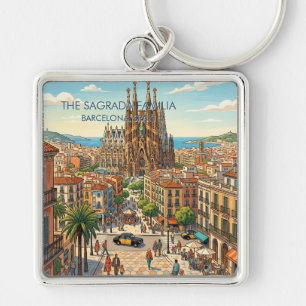 Llavero Sagrada Familia Barcelona España Viaje Arte Vintag