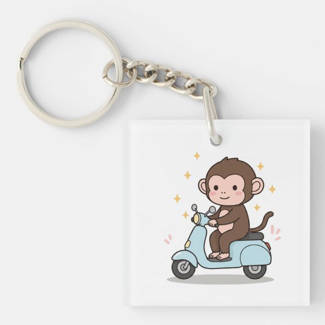 Llavero Said a monkey driving a scooter. (Frente)