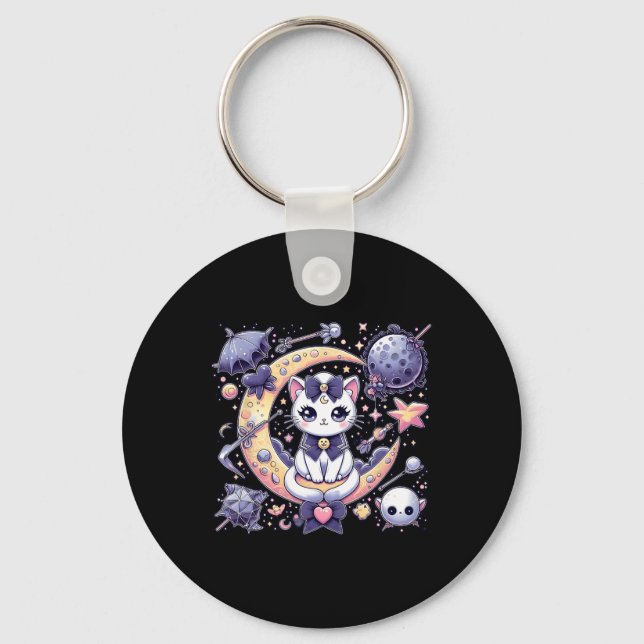 Llavero Sailor Meow Cute Moon Cat Space Magic Gothico Hall (Anverso)