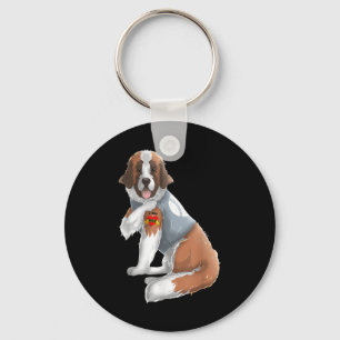 Llavero Saint Bernard I Love Mom Tattoo Dog Shirny Mo