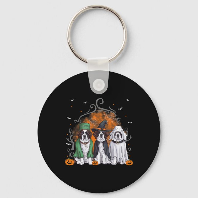 Llavero Saint Bernard St. Bernard Dog Halloween Ghost Cost (Anverso)