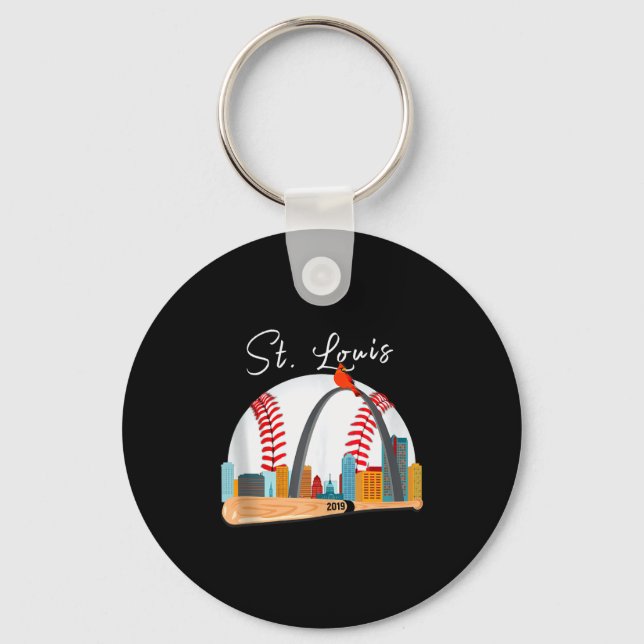 Llavero Saint Louis Red Cardinal New Skyline Ball Design T (Anverso)