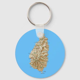 Llavero Saint Lucia Map Keychain