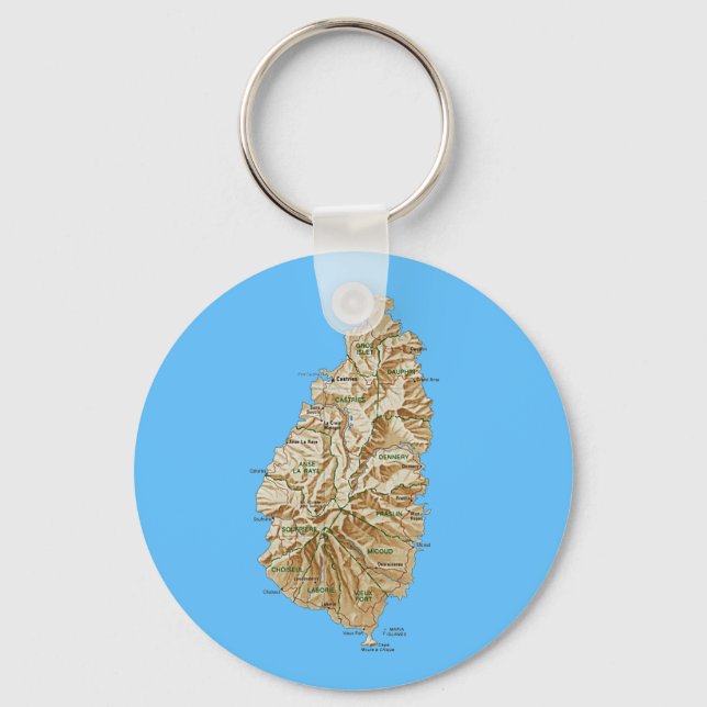 Llavero Saint Lucia Map Keychain (Anverso)