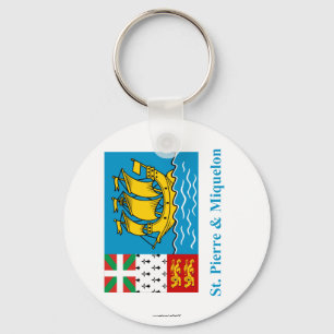 Llavero Saint Pierre y bandera de Miquelon con nombre