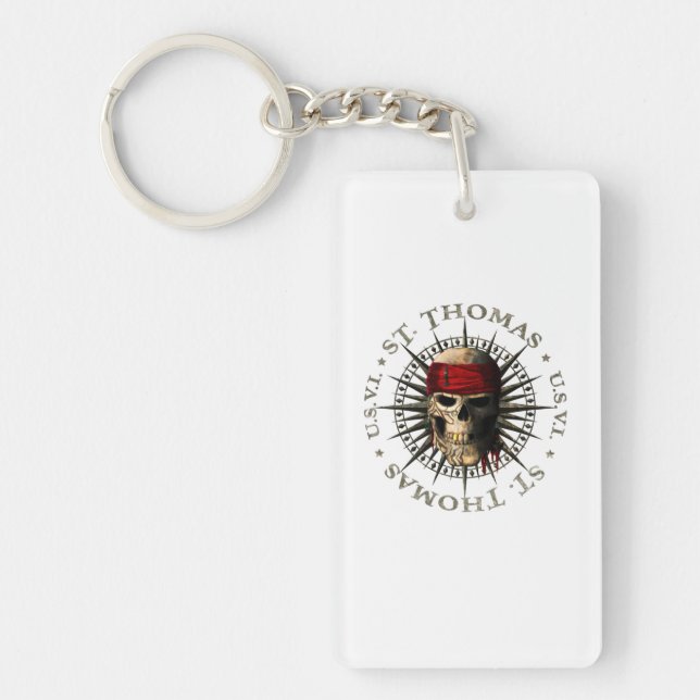 Llavero Saint Thomas USVI Pirate Skull (Frente)