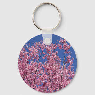Llavero Sakura Flor de Cerezo en el Azul