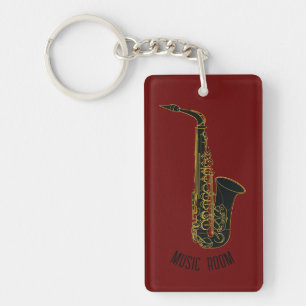 Llavero Sala de música saxofónica (Personalizable)