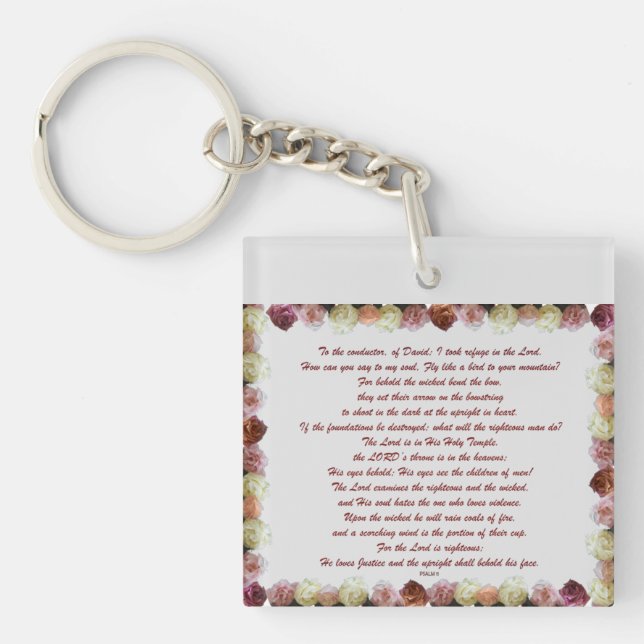 Llavero Salmo 11, Escritura, Verso de la Biblia, (Frente)