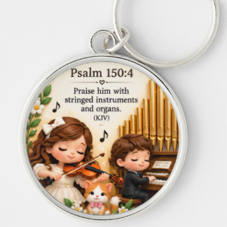Llavero Salmo 150:4 Música Cristiana de Violín y Órgano Ll