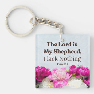 Llavero Salmo 23:1 El Señor es mi Pastor Floral Rosa