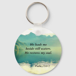 Llavero Salmo 23 2-3 Me lleva al lado de las aguas quietas