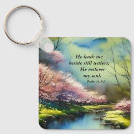 Llavero Salmo 23:2-3 Restaura mi alma Biblia Verse