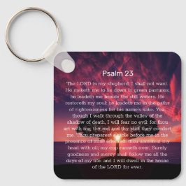 Llavero Salmo 23 Biblia Verse Sunset Tree