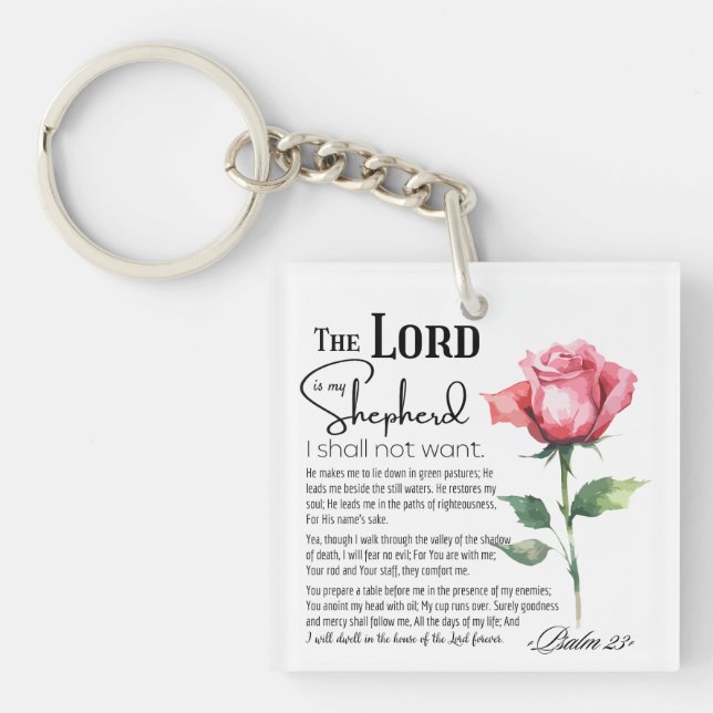 Llavero Salmo 23 El Señor es mi Flor Pastora (Frente)