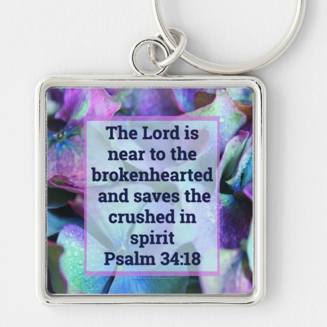 Llavero Salmo 34:18 Keychain (Frente)