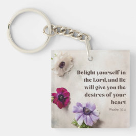 Llavero Salmo 37:4 Delicia en el Señor, verso biblial