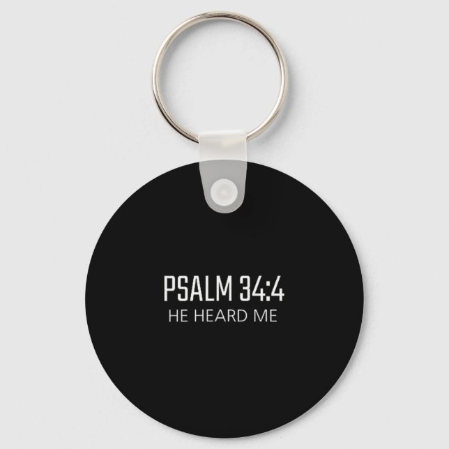 Llavero Salmo _4 - Me escuchó Versículo religioso bíblico  (Anverso)