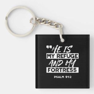 Llavero Salmo 91:2 - Mi refugio y mi fortaleza cristiana