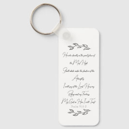 Llavero Salmo 91 Hojas Botánicas Verse de la Biblia Cristi