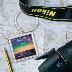 Llavero Salmo inspirador 19:1 Galaxy Sky Custom Name